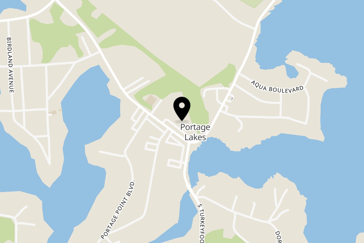 Map showing the location of Thai Pattaya Restaurant on 497 Portage Lakes Drive in Akron